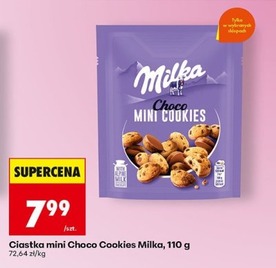 Ciastka mini Choco Cookies Milka promocja w Biedronka