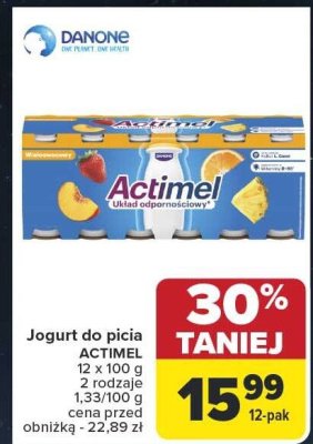 Jogurt do picia ACTIMEL DANONE promocja w Carrefour