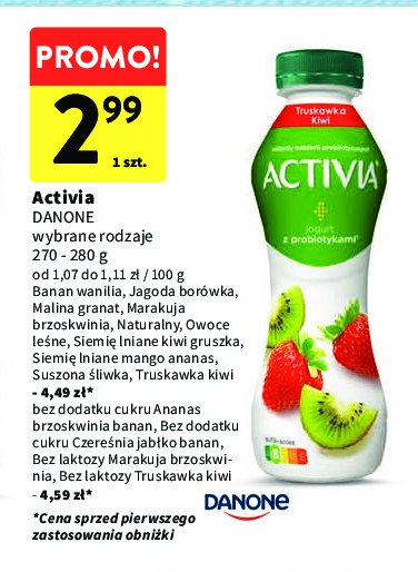 Jogurt marakuja-brzoskwinia bez laktozy Danone activia promocja