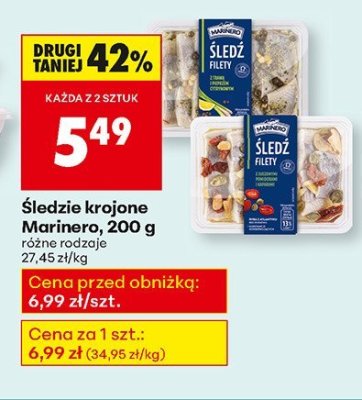 Śledzie krojone Marinero, 200 g promocja w Biedronka