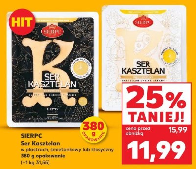 Ser Kasztelan w plastrach, śmietankowy lub klasyczny promocja w Kaufland