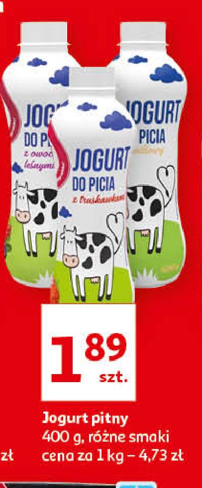 Jogurt pitny z truskawkami Auchan promocja