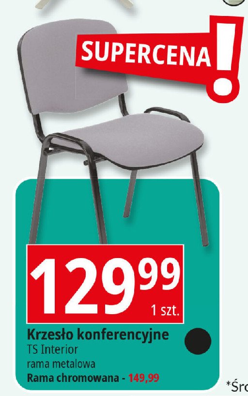Krzesło konferencyjne rama chromowana Ts interior promocja w Jysk