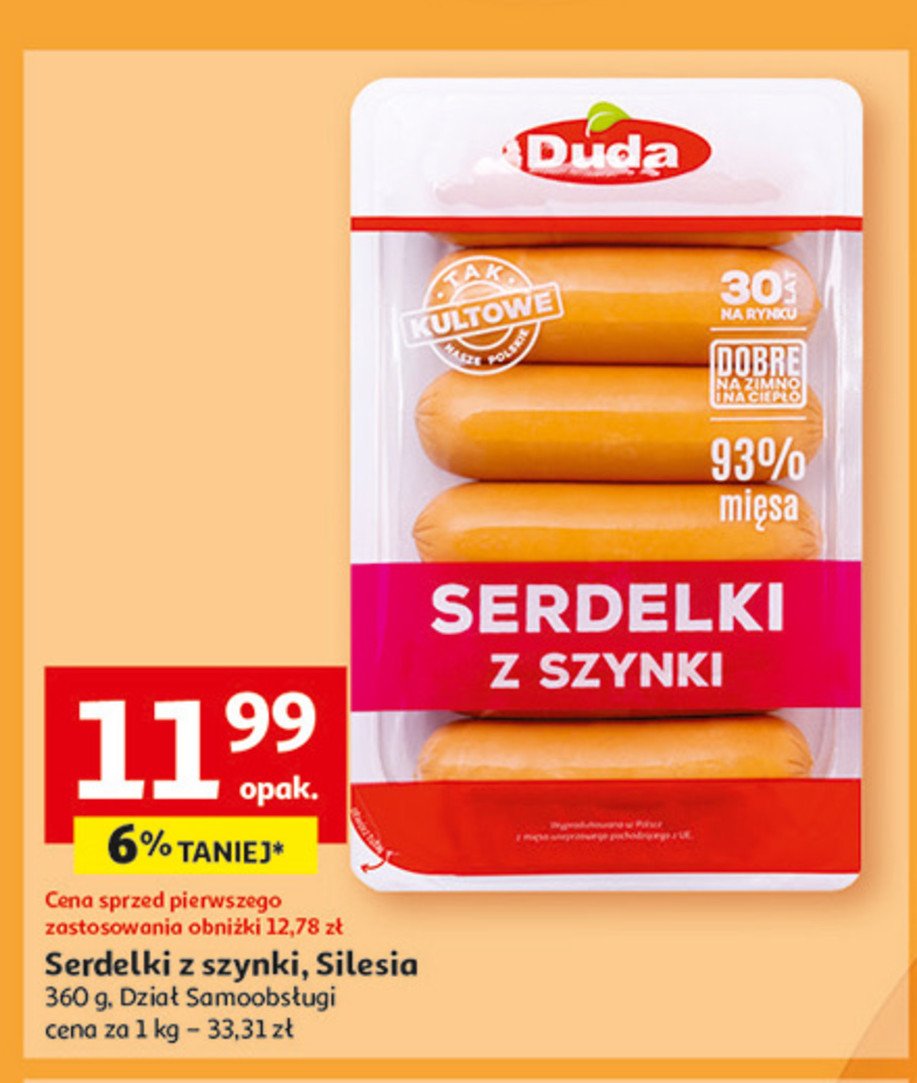 Serdelki z szynki Silesia duda promocja w Auchan