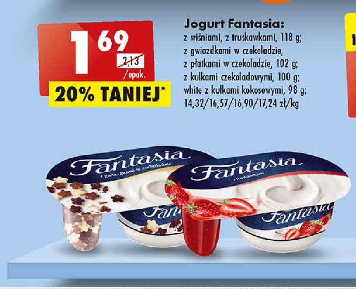 Jogurt kremowy z kulkami kokosowymi DANONE FANTASIA WHITE promocja