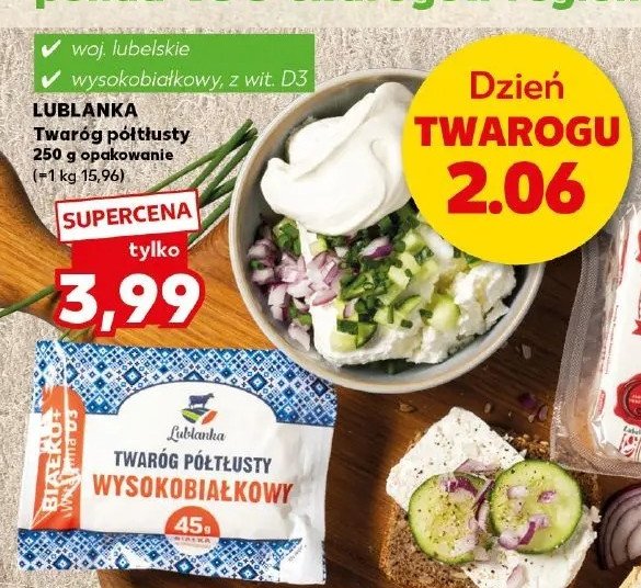 Twaróg półtłusty wysokobiałkowy Lublanka promocja