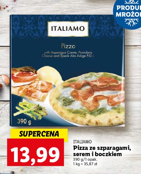 Pizza ze szparagami, serem provolone i boczkiem Italiamo promocja