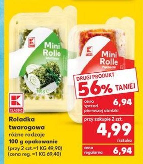 Mini roladka twarogowa z pomidorami K-classic promocja