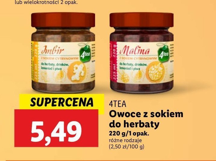 Malina z sokiem cytrynowym 4tea promocja