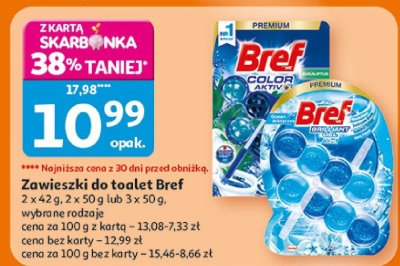 Zawieszki do toalet Bref 2 x 42 g, 2 x 50 g lub 3 x 50 g, wybrane rodzaje promocja w Auchan