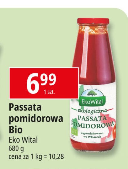 Passata pomidorowa Ekowital promocja w Leclerc