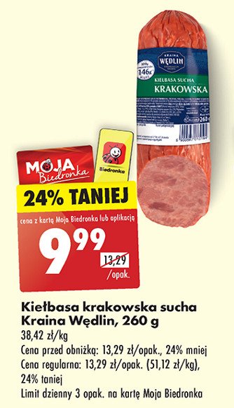 Kiełbasa krakowska sucha Kraina wędlin promocja