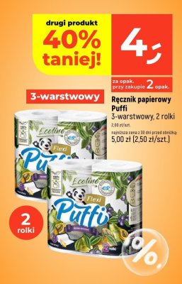 Ręcznik papierowy Puffi 3-warstwowy 2 rolki promocja w Dealz