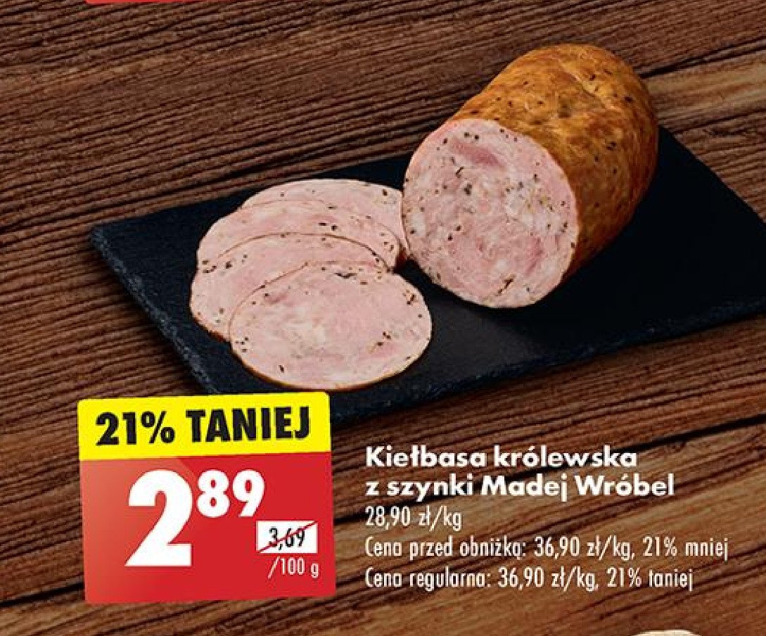 Kiełbasa królewska z szynki Madej & wróbel promocja