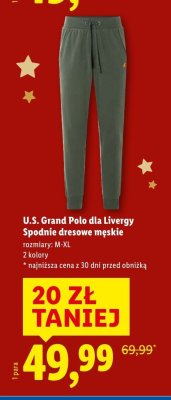 Spodnie dresowe męskie U.S. Grand Polo dla Livergy promocja w Lidl