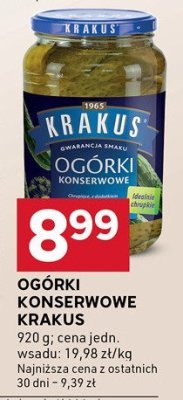 Ogórki konserwowe Krakus promocja w Stokrotka