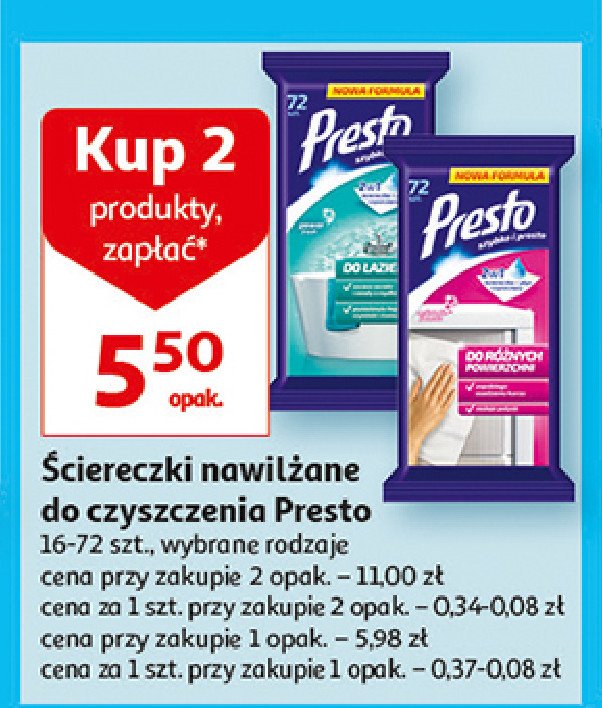 Ściereczki do różnych powierzchni Presto clean Presto harper hygienics promocje