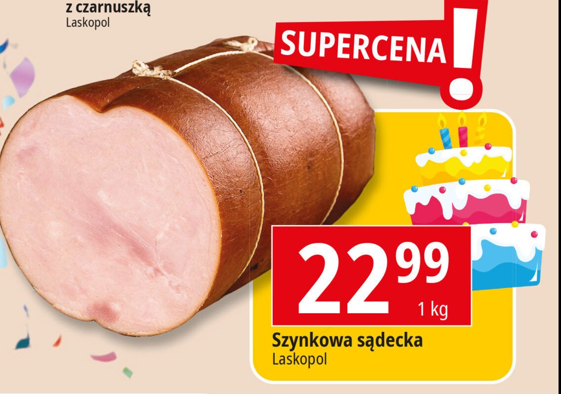Kiełbasa szynkowa sądecka LASKOPOL promocja w Selgros
