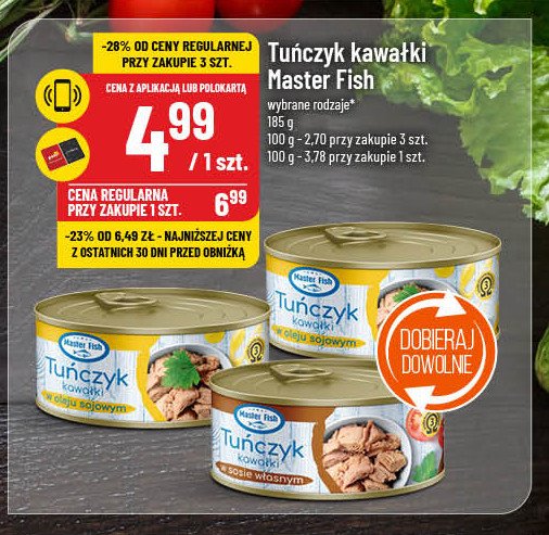 Tuńczyk kawałki w oleju sojowym Master fish promocja