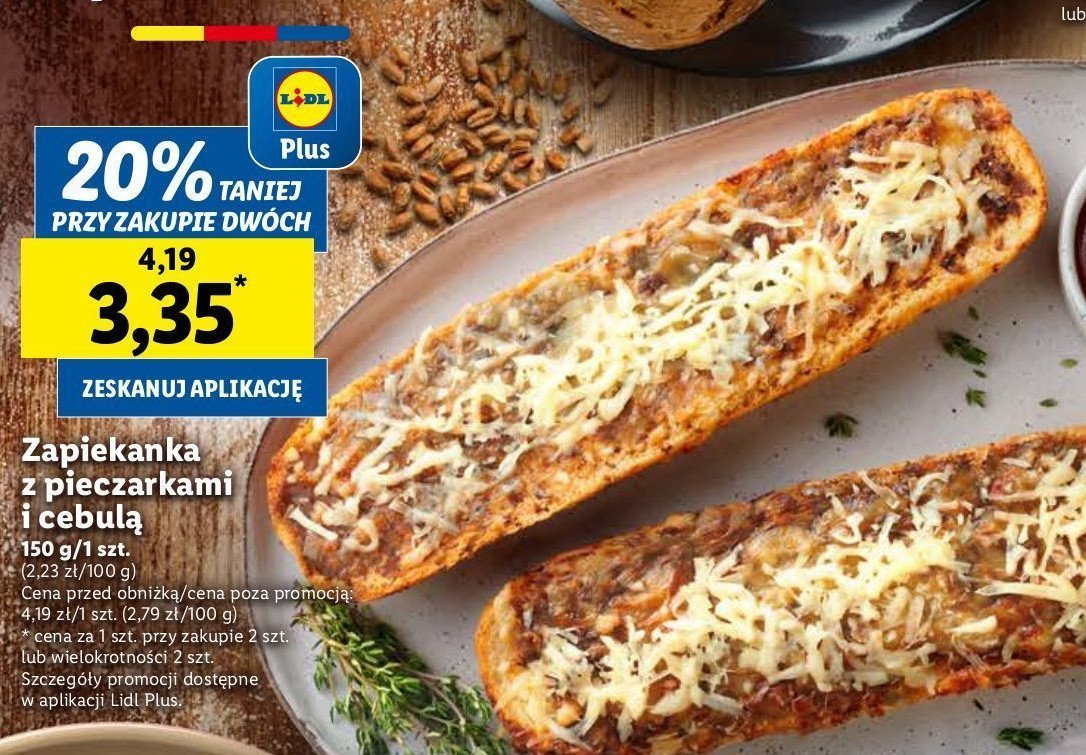 Zapiekanka z pieczarkami i cebulą promocja