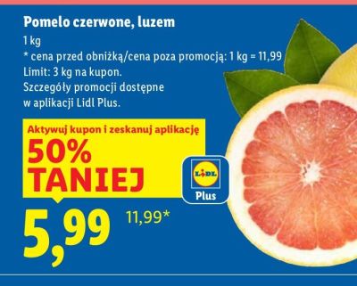 Pomelo czerwone, luzem promocja w Lidl