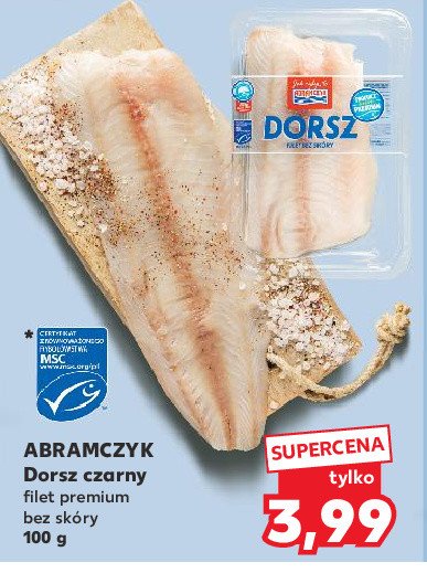 Dorsz czarny filet bez skóry Abramczyk promocja