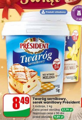 Twaróg sernikowy Président promocja w Dino