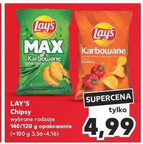 Chipsy zielona cebulka Lay's max karbowane promocja