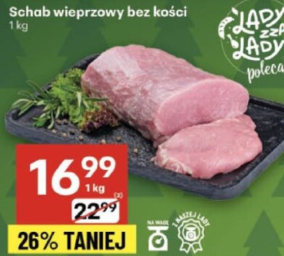 Schab wieprzowy bez kości 1kg promocja w Delikatesy Centrum