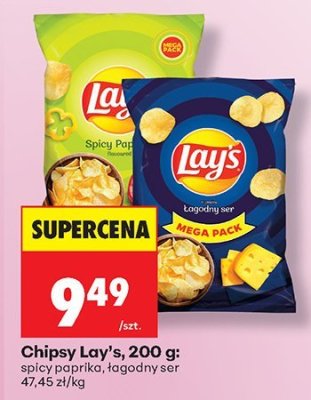 Chipsy Lay's, 200 g: spicy papryka, łagodny ser promocja w Biedronka