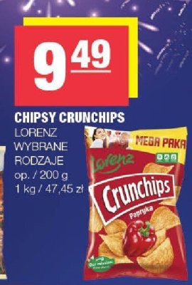 Chipsy CRUNCHIPS LORENZ promocja w SPAR