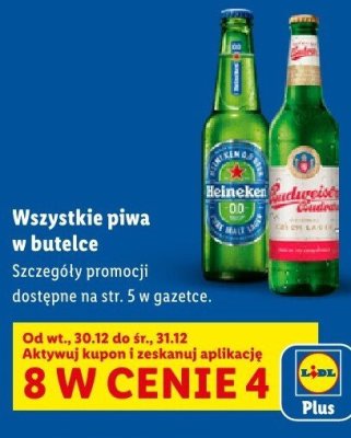 Wszystkie piwa w butelce 8 w cenie 4 promocja w Lidl