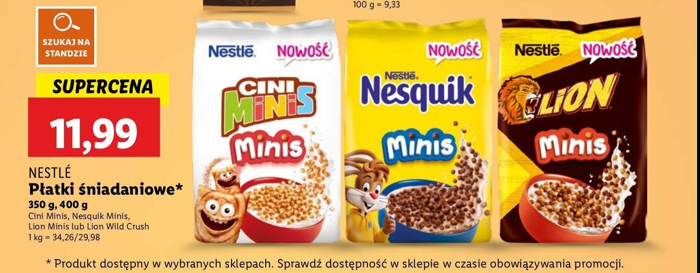 Płatki śniadaniowe minis Nesquik promocja