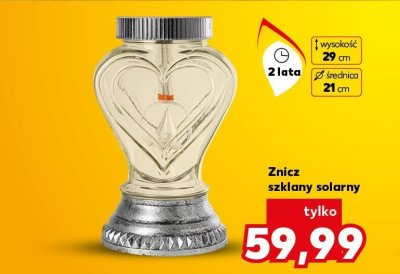 Znicz szklany solarny kształt serce promocja w Kaufland