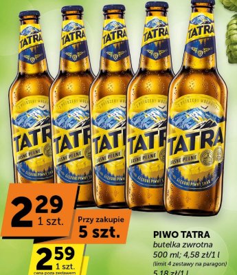 Piwo Tatra Jasne Pełne butelka zwrotna promocja w Groszek