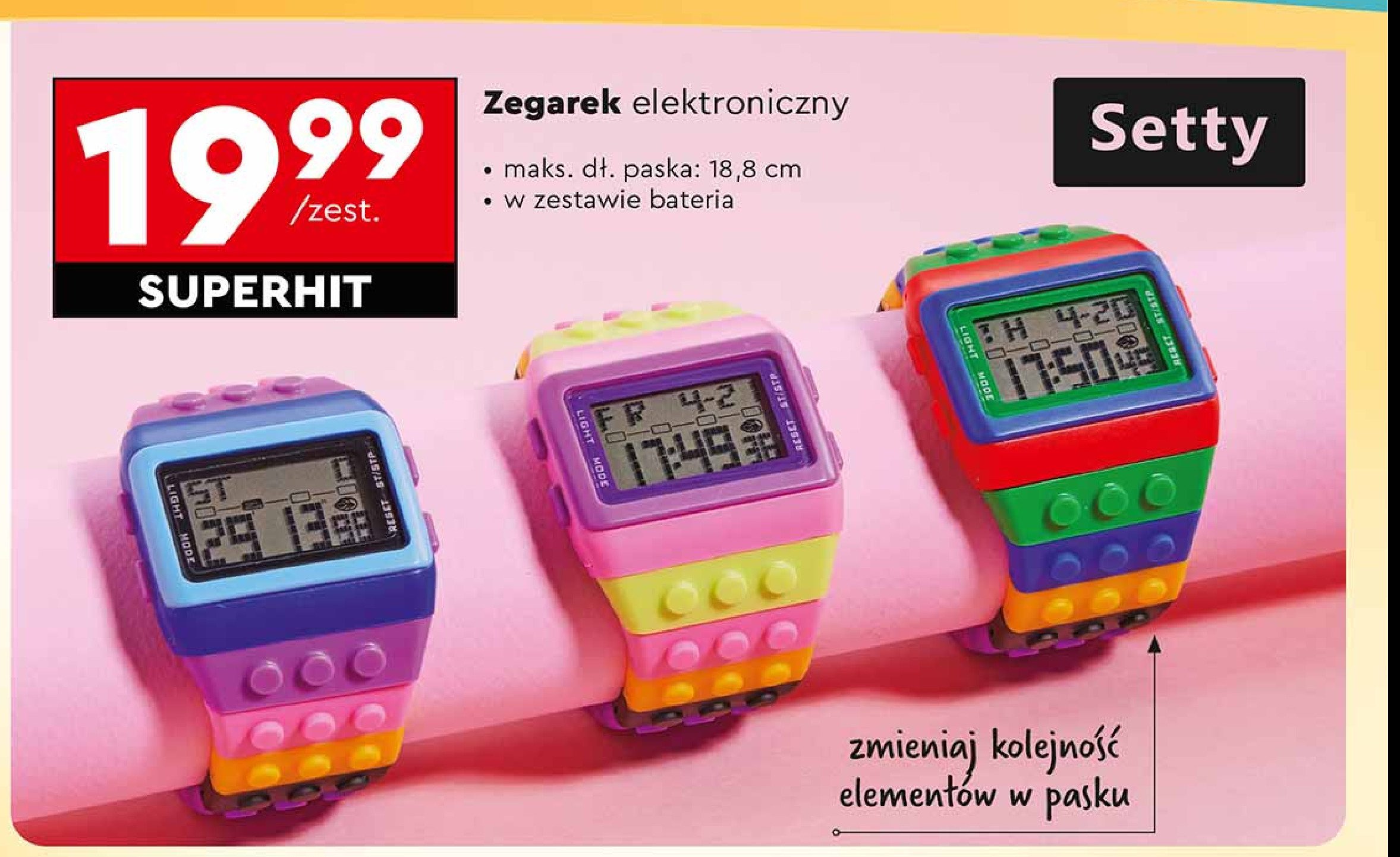 Zegarek elektroniczny Setty promocja w Biedronka