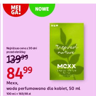 Woda perfumowana Mexx inspired nature promocja w Rossmann