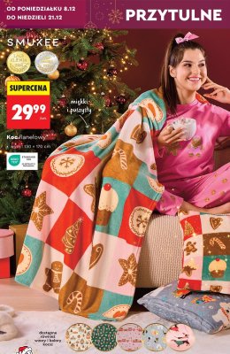 Koc flanelowy świąteczny 130x170cm  promocja w Biedronka