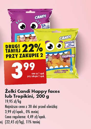 Żelki happy faces Candi (biedronka) promocja w Biedronka