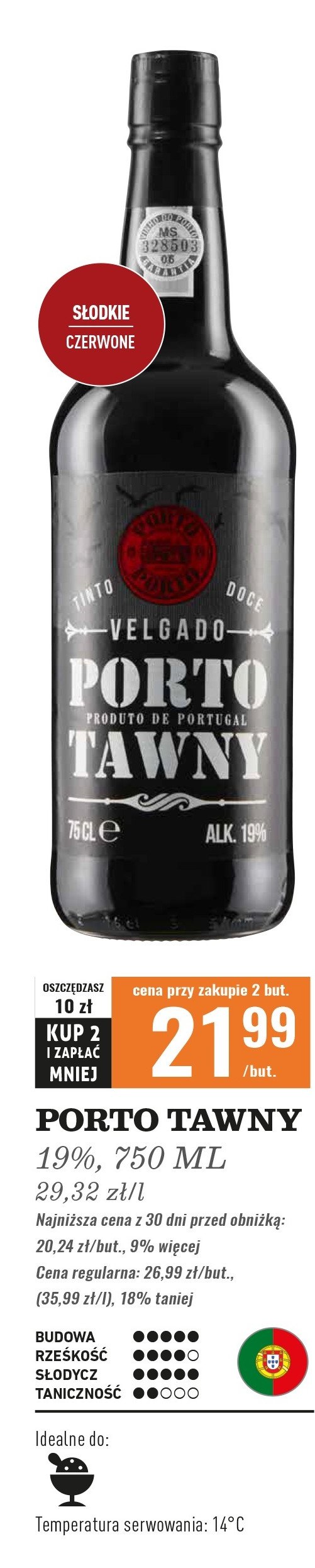 Wino PORTO TAWNY promocja w Biedronka