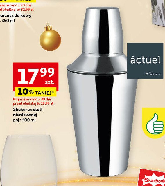 Shaker ze stali nierdzewnej 500 ml Actuel promocja w Auchan