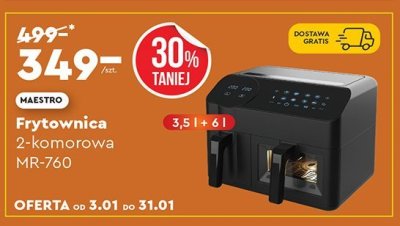 Frytkownica 2-komorowa MR-760 MAESTRO 3,5 l + 6 l promocja w Biedronka