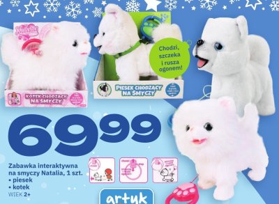Zabawka interaktywna na smyczy Natalia piesek kotek promocja w Twój Market