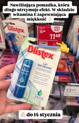 Pomadka Blistex Lip Infusions Hydration 3.7g promocja w Rossmann