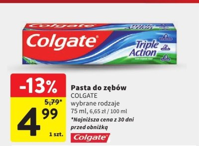Pasta do zębów Colgate promocja w Intermarche