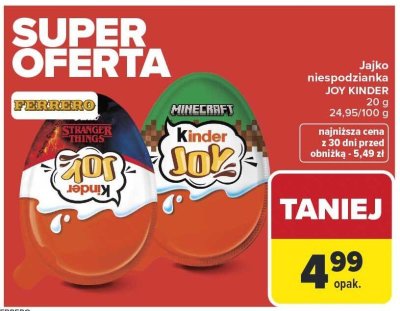 Jajko niespodzianka Kinder Joy promocja w Carrefour Market