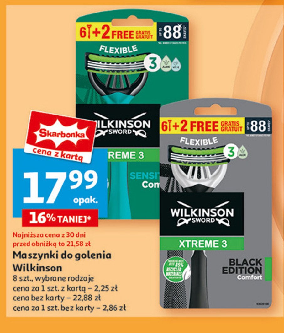 Maszyki do golenia black edition WILKINSON XTREME 3 COMFORT promocja