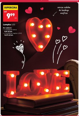 Lampka LED w kształcie serca promocja w Biedronka