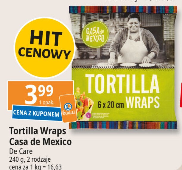 Tortilla wraps Casa de mexico promocja