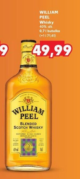 Whisky William peel blended scotch whisky promocja